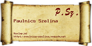 Paulnics Szelina névjegykártya